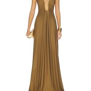 Misha the jennifer cupro maxi dress in olive